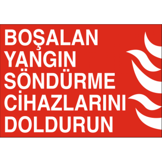 BOŞALAN YANGIN SÖNDÜRME CİHAZLARINI DOLDURUN 35X25CM