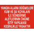 YANGIN ALARM DÜĞMELERİ KUM VE SU KOVALARI İLE SÖNDÜRE ALETLERİNİN ÖNÜNE İSTİF... 35X25CM