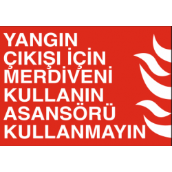 YANGIN ÇIKIŞI İÇİN MERDİVENİ KULLANIN 35X25CM