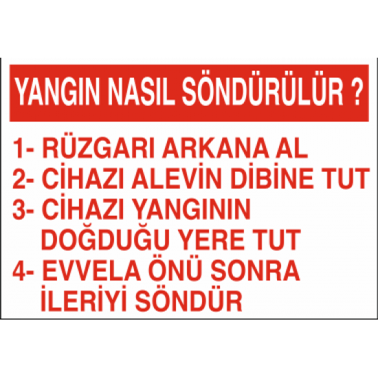 YANGIN NASIL SÖNDÜRÜLÜR? 35X25CM