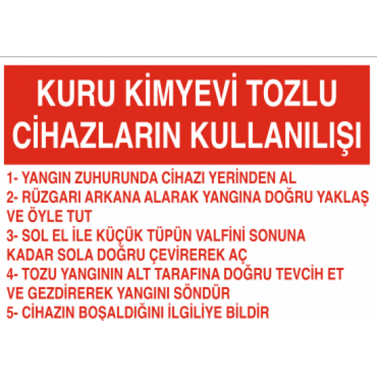 KURU KİMYEVİ TOZLU CİHAZLARIN KULLANILIŞI 35X25CM