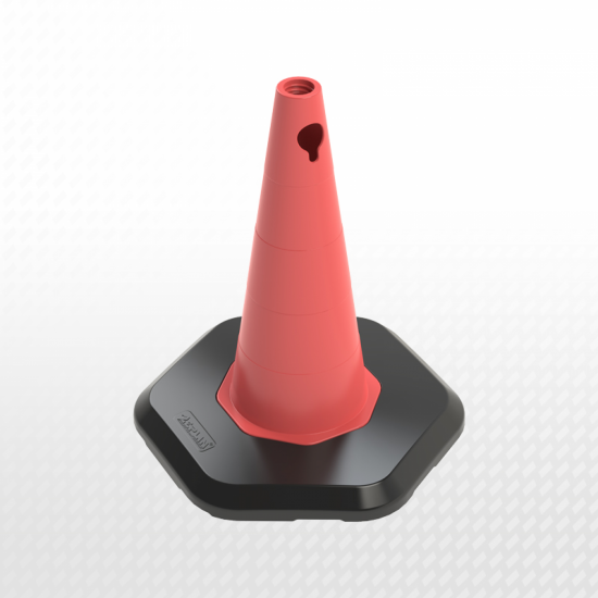50 cm Ağırlıklı PVC Trafik Konisi (Reflektifsiz)