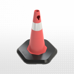50 cm Ağırlıklı PVC Trafik Konisi (Tek reflektifli)