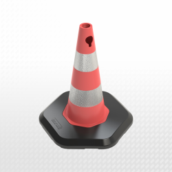 50 cm Ağırlıklı PVC Trafik Konisi (Çift reflektifli)