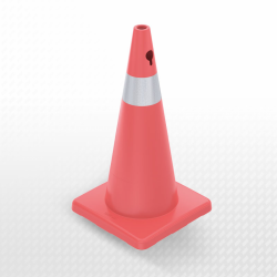 70 cm PVC Trafik Konisi (Tek reflektifli) - Dörtgen