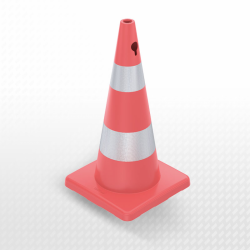 70 cm PVC Trafik Konisi (Çift reflektifli) - Dörtgen