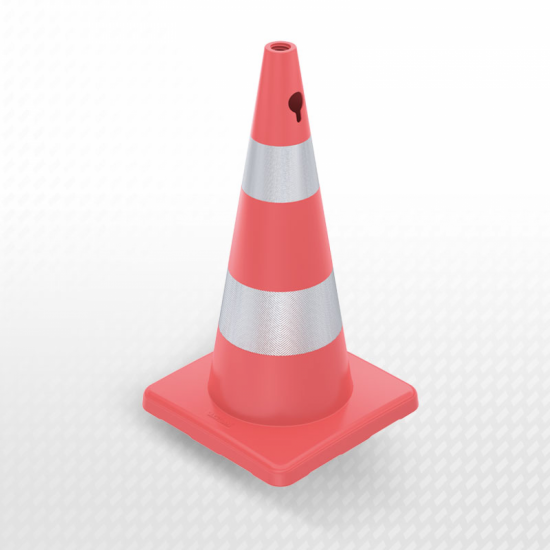 70 cm PVC Trafik Konisi (Çift reflektifli) - Dörtgen