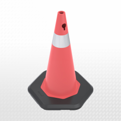 70 cm Ağırlıklı PVC Trafik Konisi (Tek reflektifli)