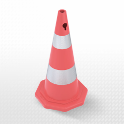 70 cm PVC Trafik Konisi (Çift reflektifli) - Sekizgen