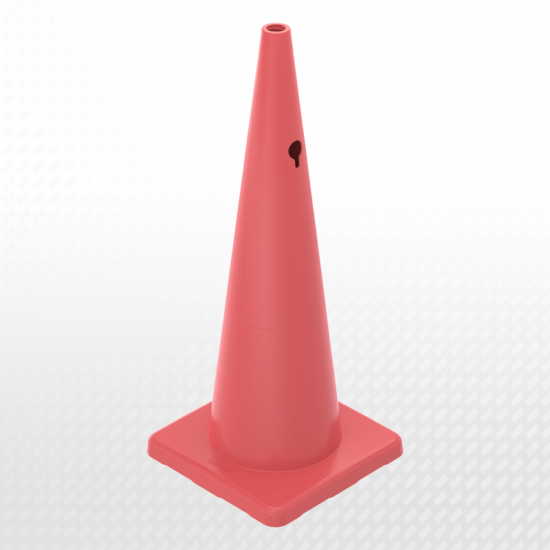 90 cm PVC Trafik Konisi (Reflektifsiz) - Dörtgen
