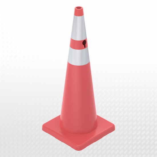 90 cm PVC Trafik Konisi (Çift reflektifli) - Dörtgen