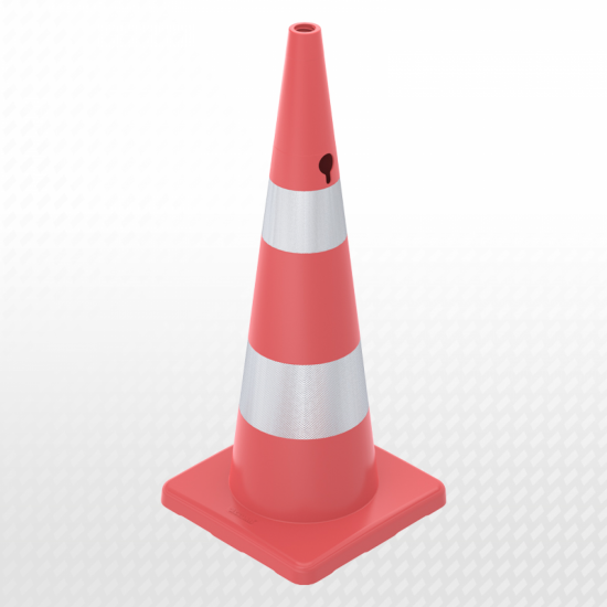 90 cm PVC Trafik Konisi (Çift reflektifli) - Dörtgen