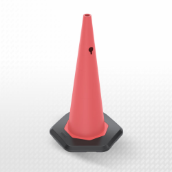 90 cm Ağırlıklı PVC Trafik Konisi (Reflektifsiz)